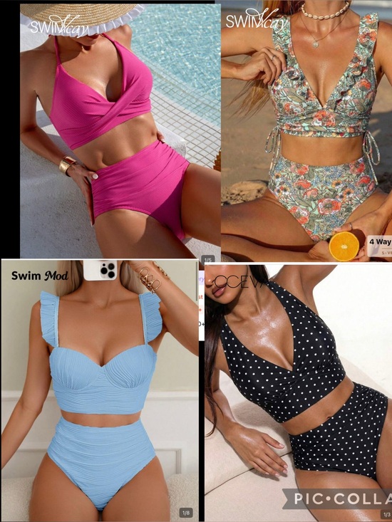 SHEIN Other - NWT four SHEIN women’s bikinis size XL (12) high waisted